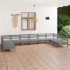 10 Piece Garden Lounge Set Solid Pinewood