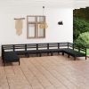 10 Piece Garden Lounge Set Solid Pinewood