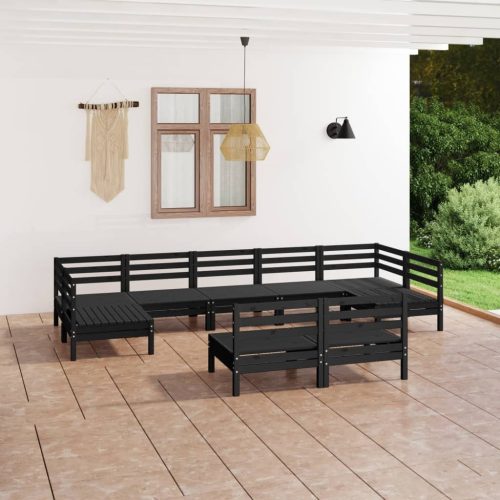 9 Piece Garden Lounge Set Solid Pinewood