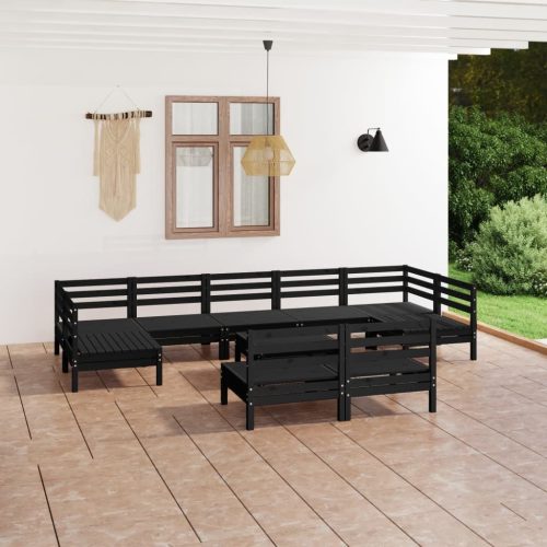 10 Piece Garden Lounge Set Solid Pinewood