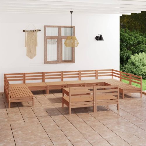 13 Piece Garden Lounge Set Solid Pinewood