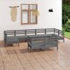 9 Piece Garden Lounge Set Solid Pinewood