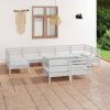 10 Piece Garden Lounge Set Solid Pinewood