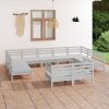 11 Piece Garden Lounge Set Solid Pinewood