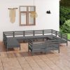 11 Piece Garden Lounge Set Solid Pinewood