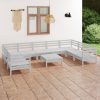 10 Piece Garden Lounge Set Solid Pinewood