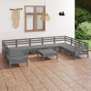 10 Piece Garden Lounge Set Solid Pinewood