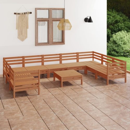 10 Piece Garden Lounge Set Solid Pinewood