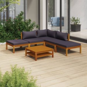 Garden Lounge Set with Cushion Solid Acacia Wood
