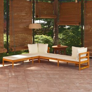 Sun Loungers with Cushions 2 pcs Acacia Wood