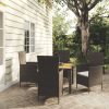 Outdoor Dining Set with Cushions Poly Rattan