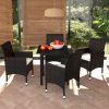 Garden Dining Set with Cushions Poly Rattan
