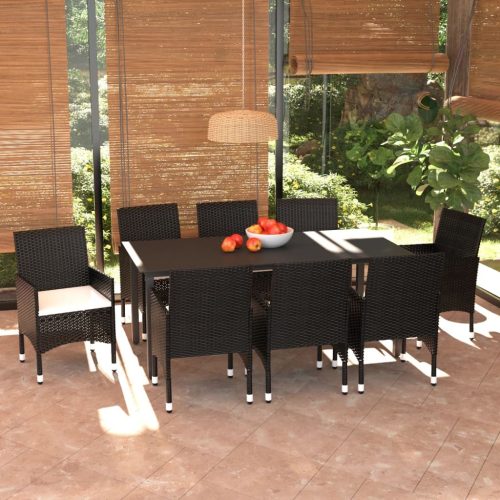 Garden Dining Set with Cushions Poly Rattan