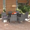 Garden Dining Set with Cushions Poly Rattan