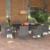 Garden Dining Set with Cushions Poly Rattan