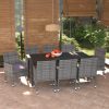 Garden Dining Set with Cushions Poly Rattan