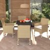 Garden Dining Set with Cushions Poly Rattan