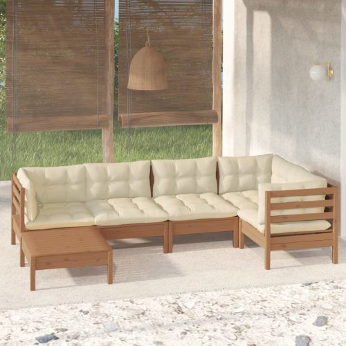 6 Piece Garden Lounge Set with Cushions Solid Pinewood