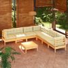 8 Piece Garden Lounge Set with Cushions Solid Pinewood