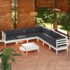 8 Piece Garden Lounge Set with Cushions Solid Pinewood