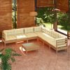 8 Piece Garden Lounge Set with Cushions Solid Pinewood