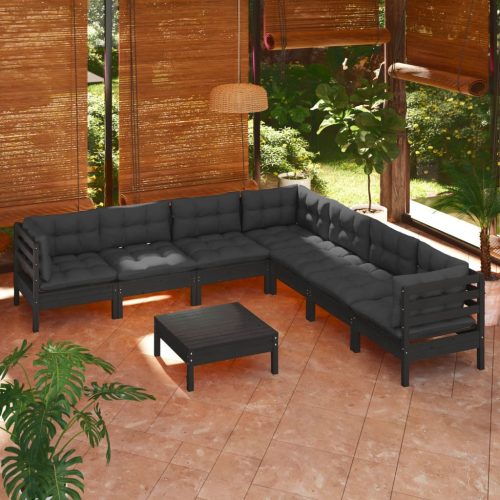 8 Piece Garden Lounge Set with Cushions Solid Pinewood