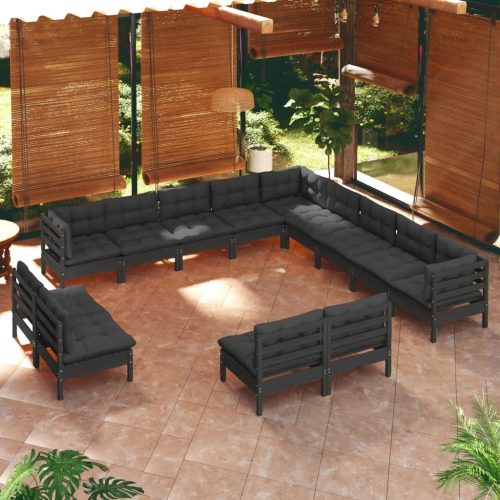 13 Piece Garden Lounge Set with Cushions Solid Pinewood