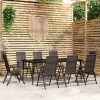 Garden Dining Set Black