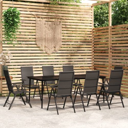 Garden Dining Set Black