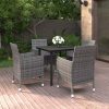 Garden Dining Set Poly Rattan and Glass