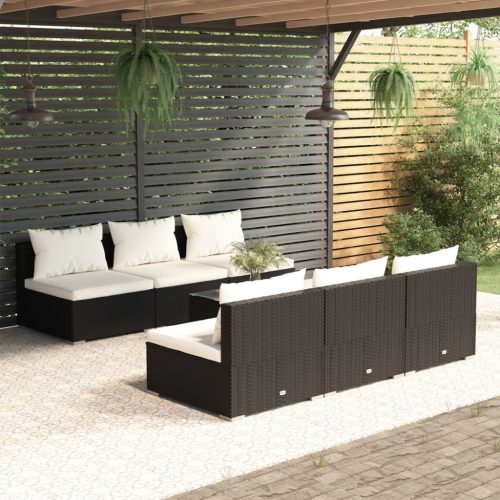 Garden Lounge Set with Cushions Poly Rattan