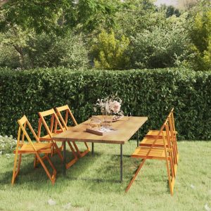 Folding Garden Chairs Solid Acacia Wood