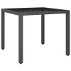 Garden Table 90x90x75 cm Poly Rattan