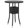 Garden Table 60×75 cm Tempered Glass and Poly Rattan