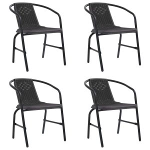 Garden Chairs Plastic Rattan and Steel 110 kg