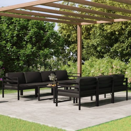 Garden Lounge Set with Cushions Aluminium Anthracite