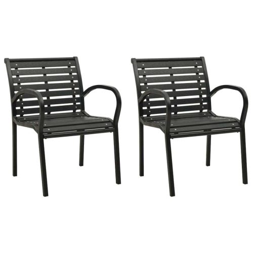 Garden Chairs 2 pcs Steel and WPC