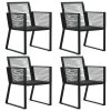 Garden Chairs Black PVC Rattan