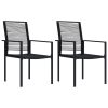 Garden Chairs PVC Rattan Black