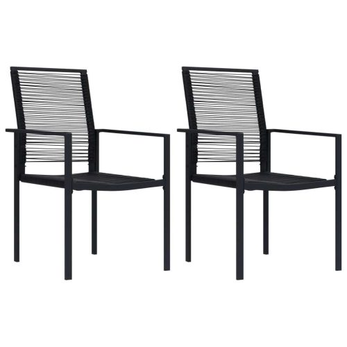 Garden Chairs PVC Rattan Black