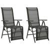 Reclining Garden Chairs 2pcs Textilene and Aluminium