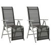 Reclining Garden Chairs 2pcs Textilene and Aluminium