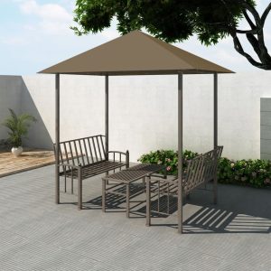 Garden Pavilion with Table and Benches 2.5x1.5x2.4 m