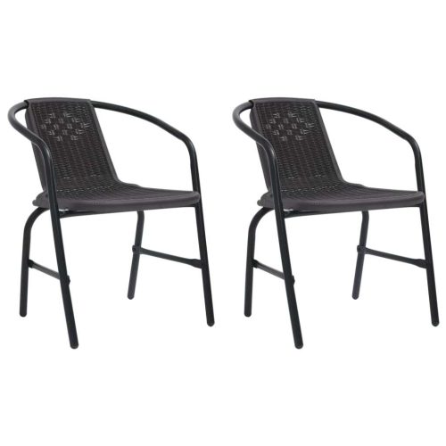 Garden Chairs Plastic Rattan and Steel 110 kg