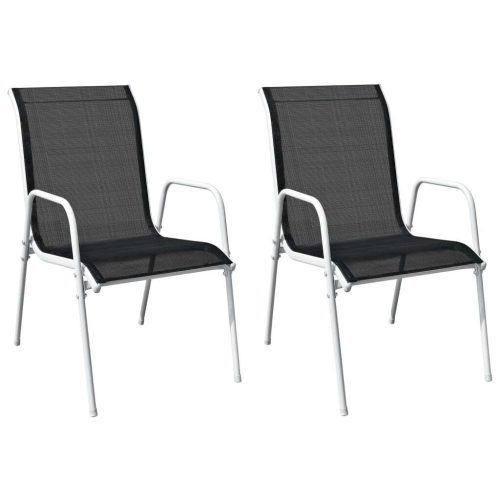 Stackable Garden Chairs Steel and Textilene