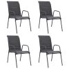 Stackable Garden Chairs Steel and Textilene Anthracite