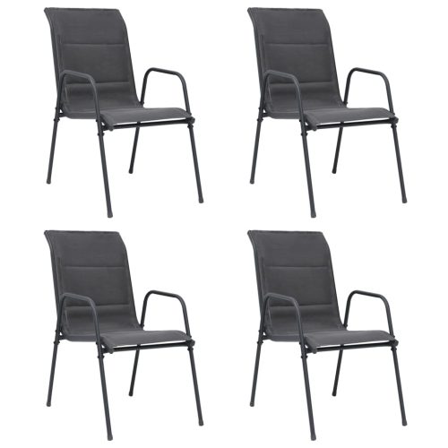 Stackable Garden Chairs Steel and Textilene Anthracite
