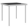 Outdoor Dining Table 80x80x72 cm Glass and Steel