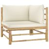 Garden Lounge Set with Cushions Bamboo