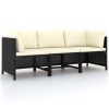 Sectional Sofa with Cushions Poly Rattan